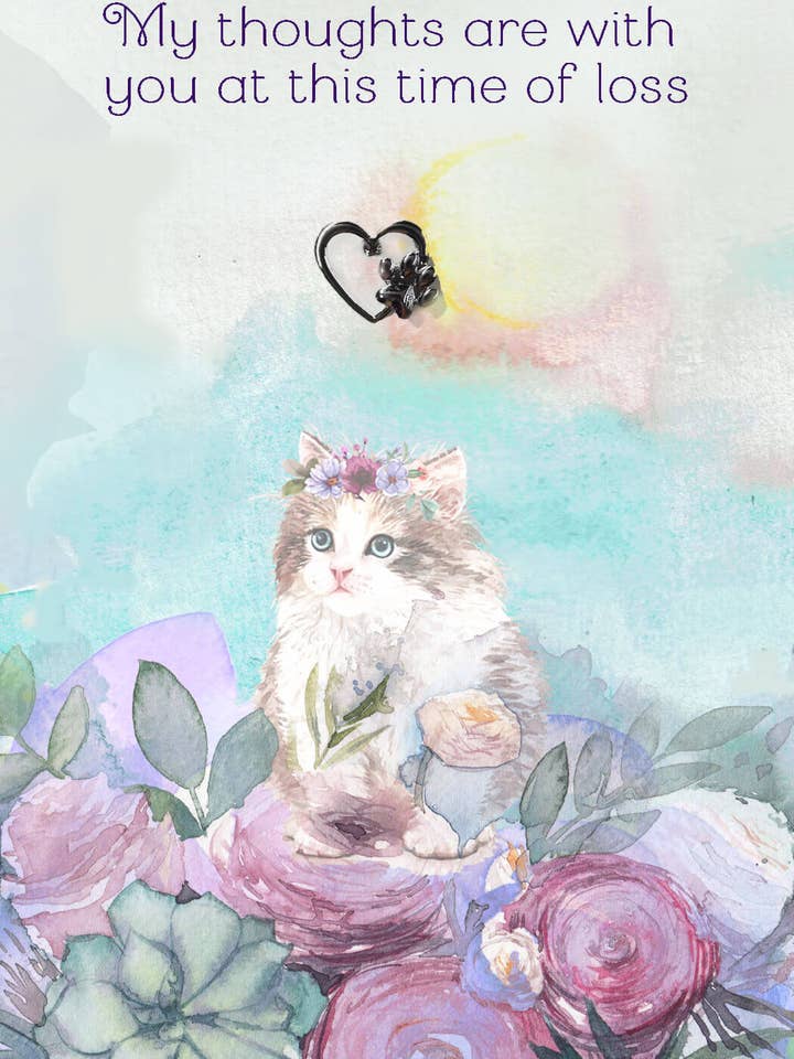 My thoughts: Card With Heart Paw Pin for wholesale by Angel Sayings