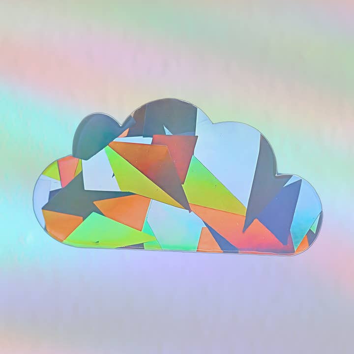 Adesivo da finestra a forma di nuvola Suncatcher, adesivo olografico per la vendita all'ingrosso da parte di Plottkowski