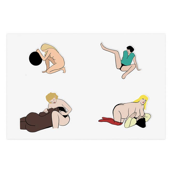 Feuilles d'autocollants Nakey Ladies pour la vente par Brain Cradle