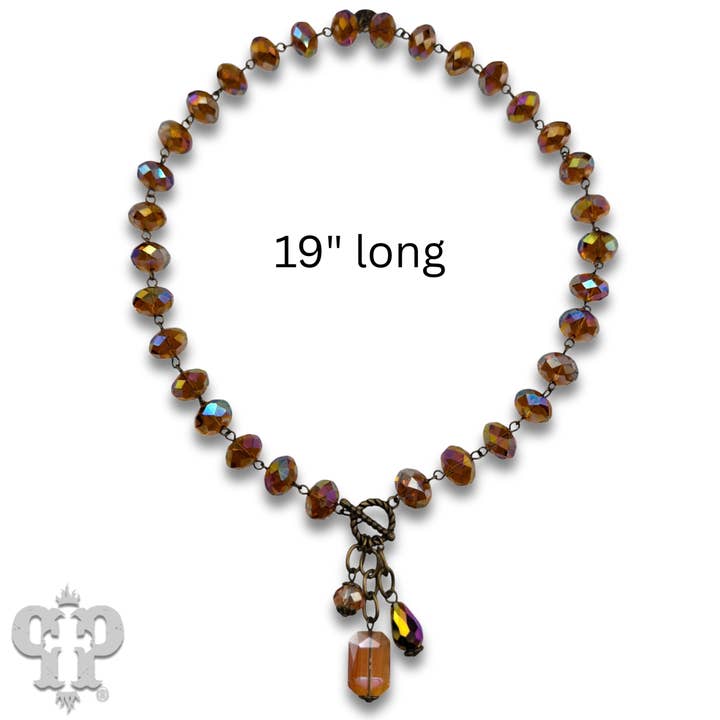 Pink Panache Brands - Wholesale Beaded/Pearl Necklace - Linked faceted bead necklace with bead charms6