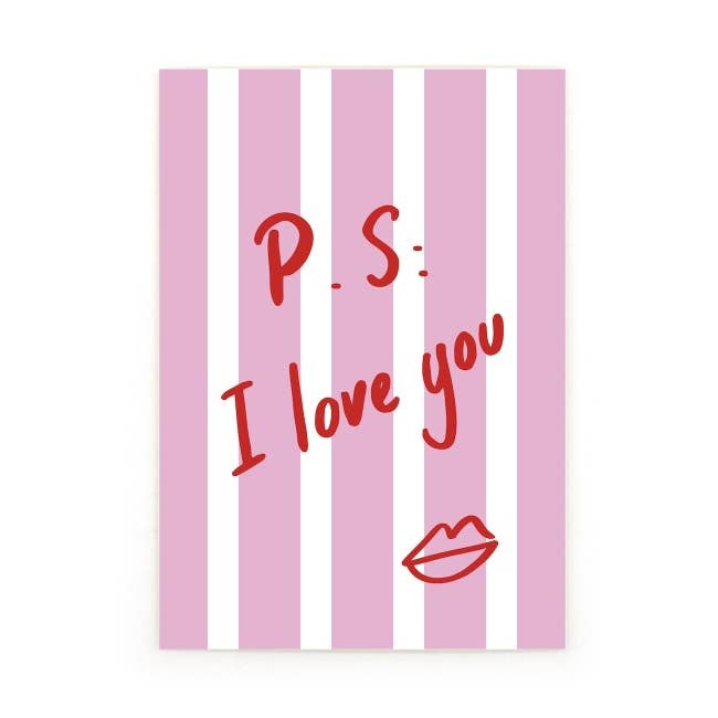 Postcard P.S I Love You Free Zone for wholesale by Quartier Libre Papier