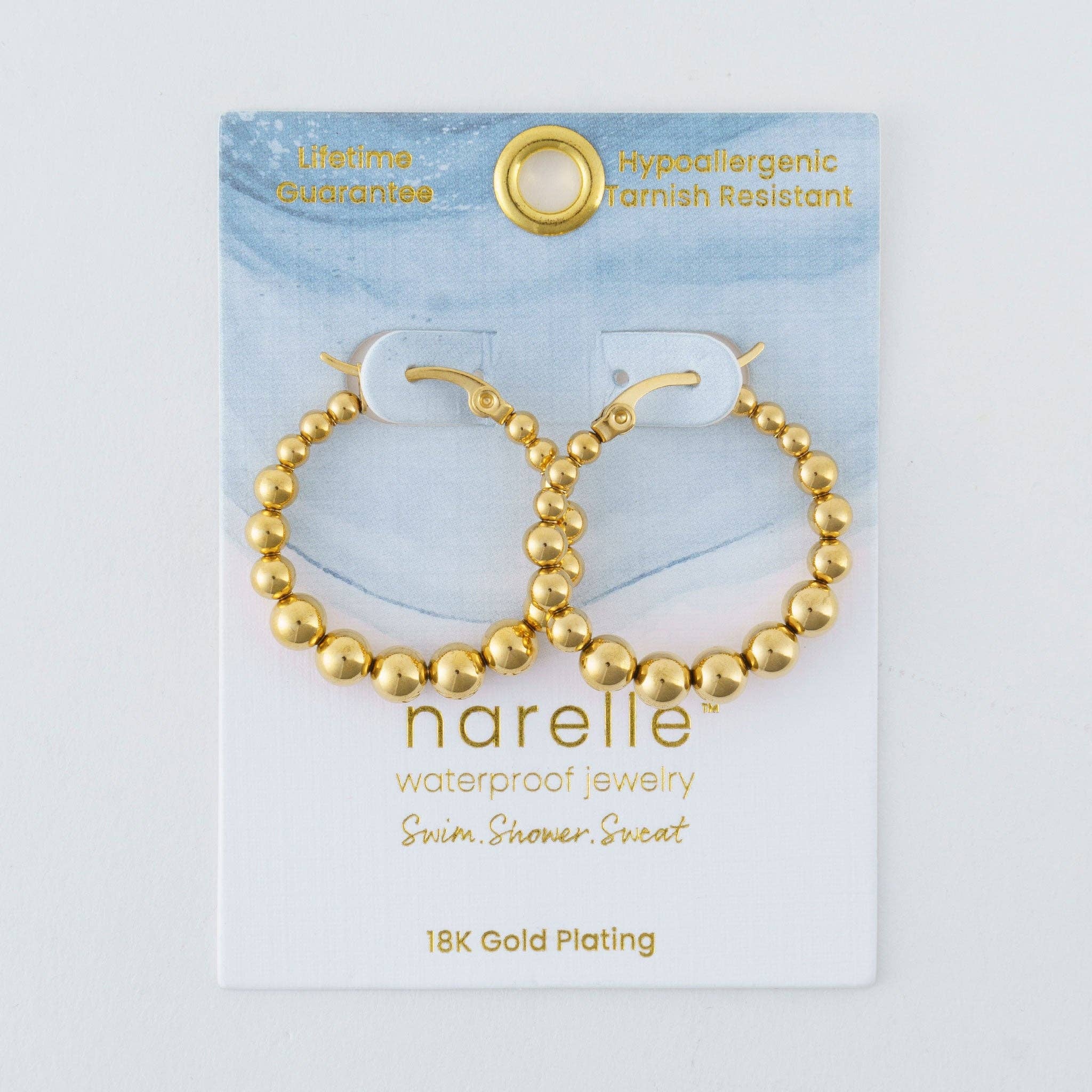 Elsie & Zoey - Wholesale Hoop Earrings - Waterproof Earrings Narelle Bubble Hoops in 18K Gold + Steel2