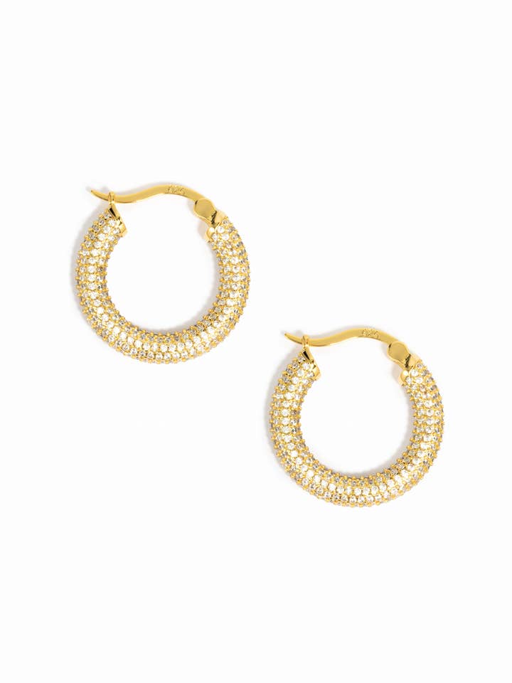Pavé Tube Hoops for engroshandel hos Sami Jewels