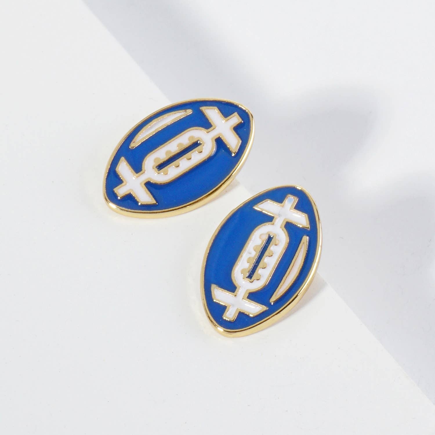 Lou & Co - Wholesale Stud/Post Earrings - Enamel Football Stud Earrings17