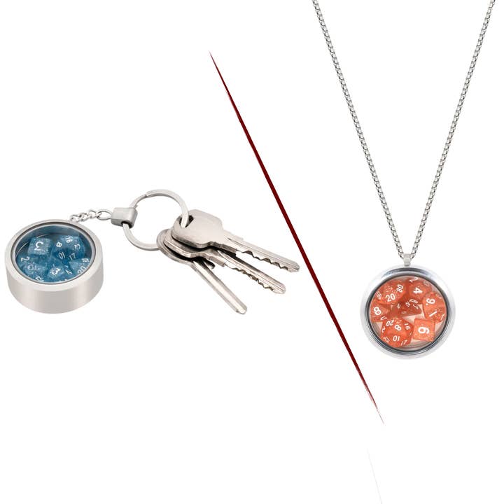 QMDirect - Wholesale Dice - Mini Dice Locket/Hanger w Chain and Keychain2
