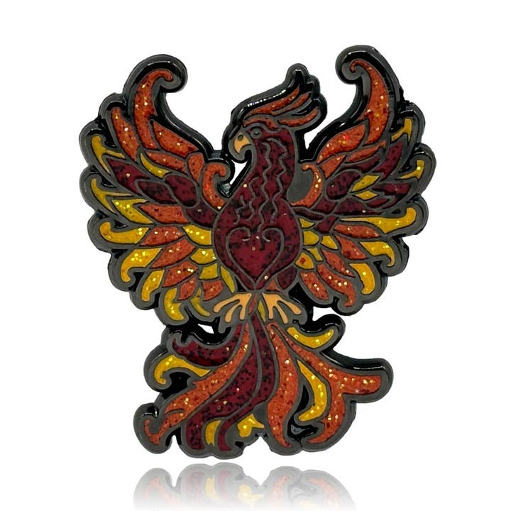 Spilla smaltata Phoenix per la vendita all'ingrosso da parte di Clayton Jewelry Labs