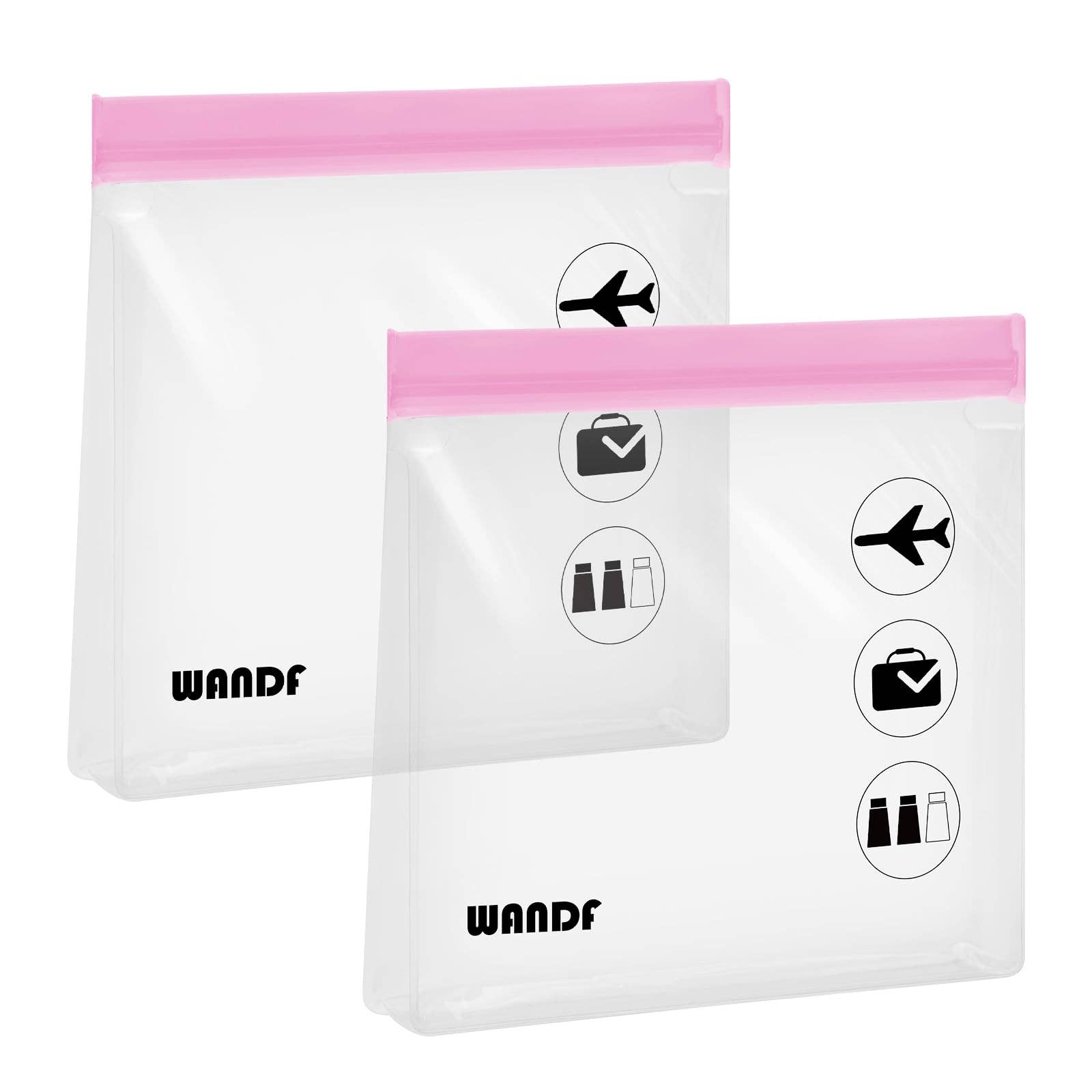 wandf - Vente Trousse de toilette – unisexe - Trousse de toilette de voyage 3-1-1 transparente WANDF approuvée par la TSA2