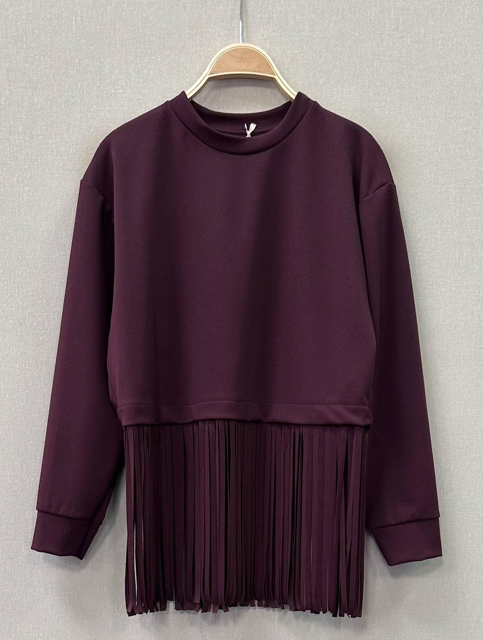 SWEET MAGIC MODA Y COMPLEMENTOS - Wholesale Sweatshirt - Women's - COMBINED SWEATSHIRT WITH FRINGES