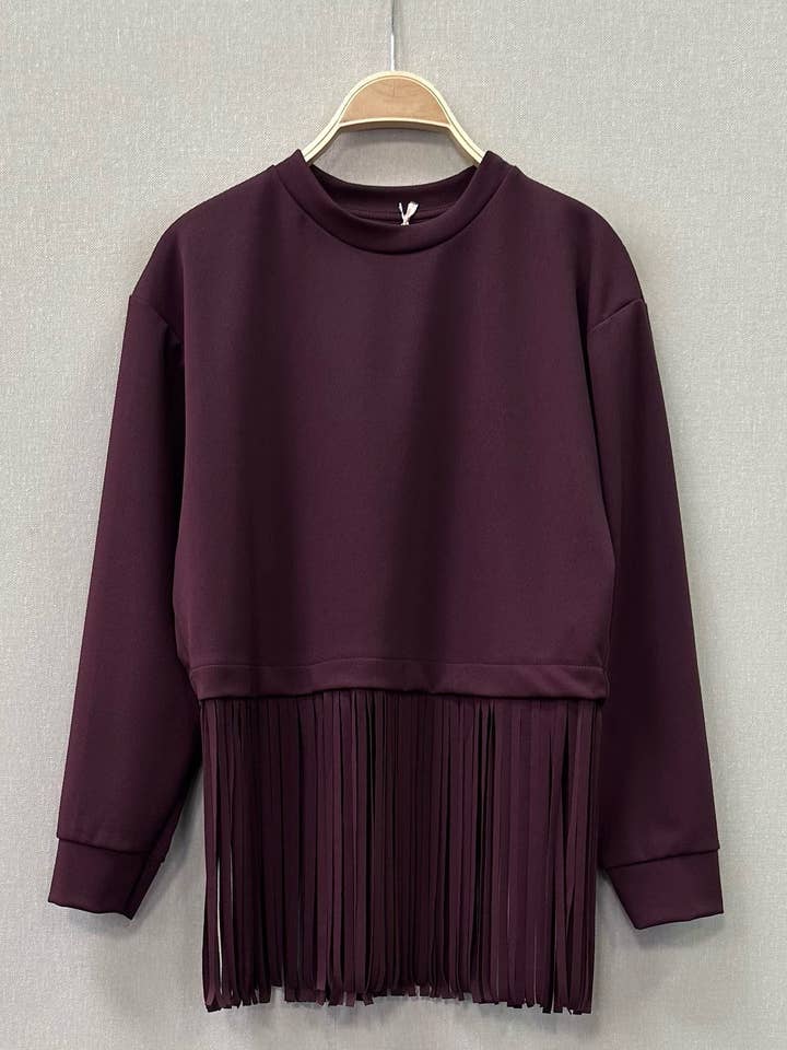 SWEET MAGIC MODA Y COMPLEMENTOS - Wholesale Sweatshirt - Women's - COMBINED SWEATSHIRT WITH FRINGES0