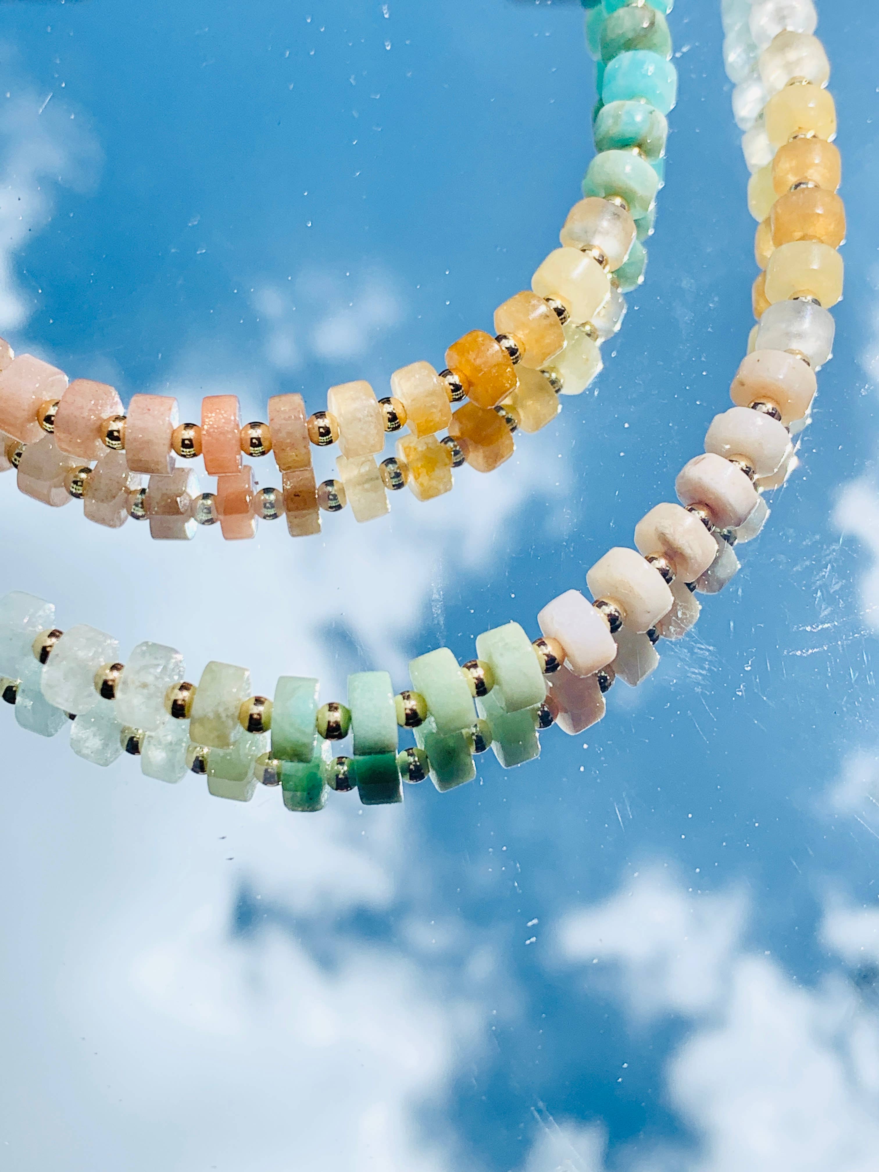 Mali Beads - Vendita all'ingrosso Collane di perline/perle - Collana con Perline di Pietre Preziose a Gradiente Ombre – Gioielli Stratificati Colorati per Donne5