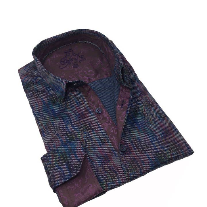 Camisa con diseño de onda multicolor con impresión digital #M -10259 para venta al por mayor de EIGHT X