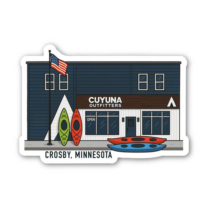 Anpassad Cuyuna Outfitters Shop Sticker för wholesale av Jones Sticker Co