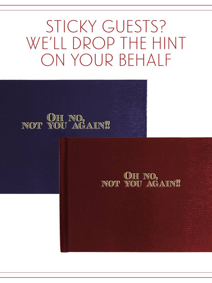GUEST BOOK - OH NO, NOT YOU AGAIN! for wholesale by SLOANE STATIONERY
