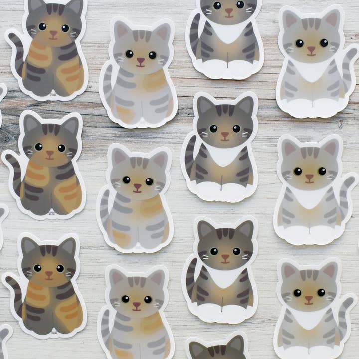 Looks Like My Cat! Dilute torbie cat sticker for wholesale by Chester and Pearl