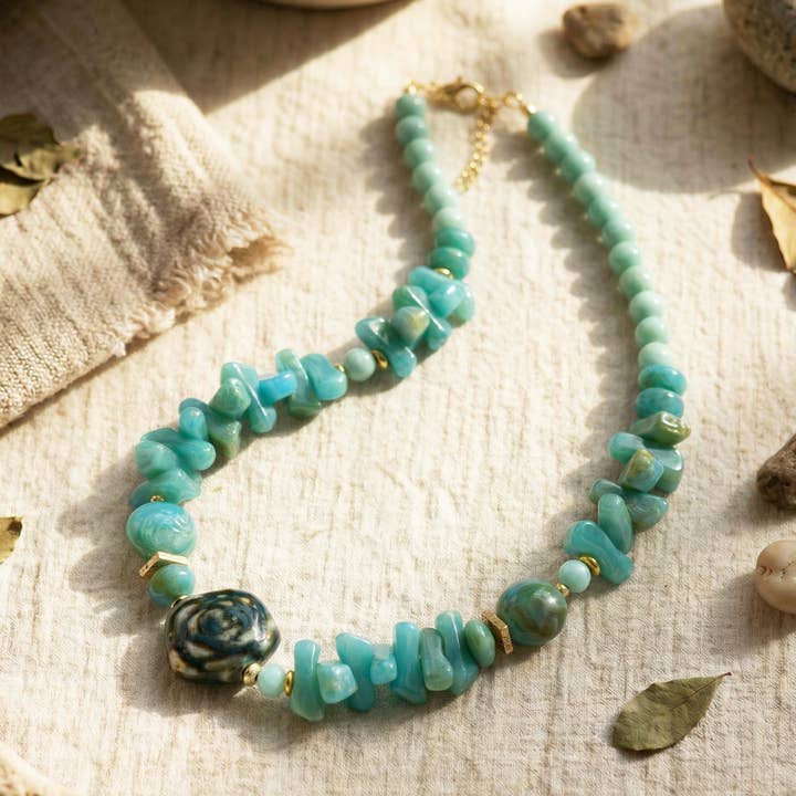 Turquoise Beaded Necklace for wholesale by Verna Artisan Works