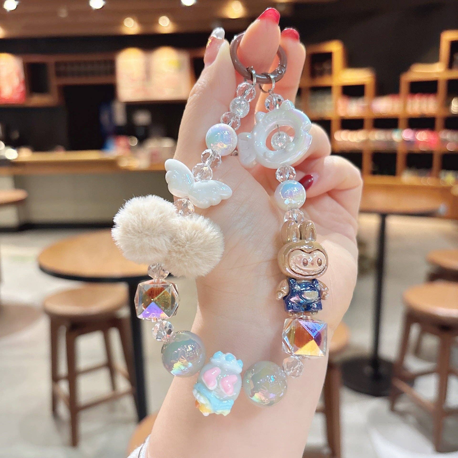 Little Trendy - Wholesale Keychain - Kids - Cute monster Beaded mobile phone chain bag pendant0