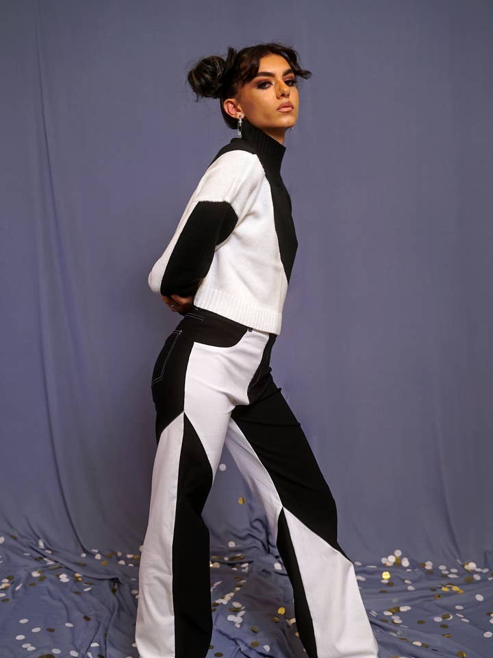 Sweet Rain - Wholesale Pants - Women's - Colorblock Straight Leg Pants