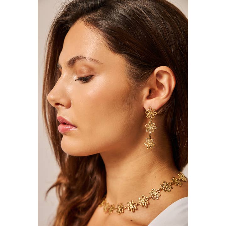 BELLISSIMA BIJOUX - Wholesale Dangle Earrings - Cut-out flower drop earrings4