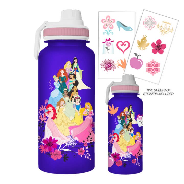 Disney Princess 32z Twist Spout Plastic Bottle w Sticker Set for wholesale by Silver Buffalo