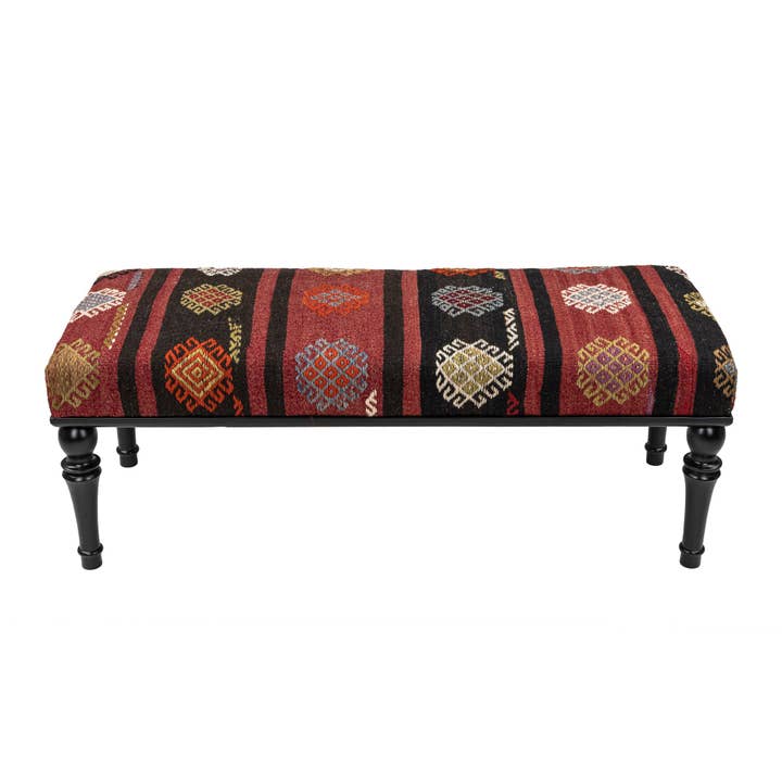 Rugtolia - Wholesale Bench - Vintage Kilim Upholstered Bedroom - Entryway Wooden Bench6