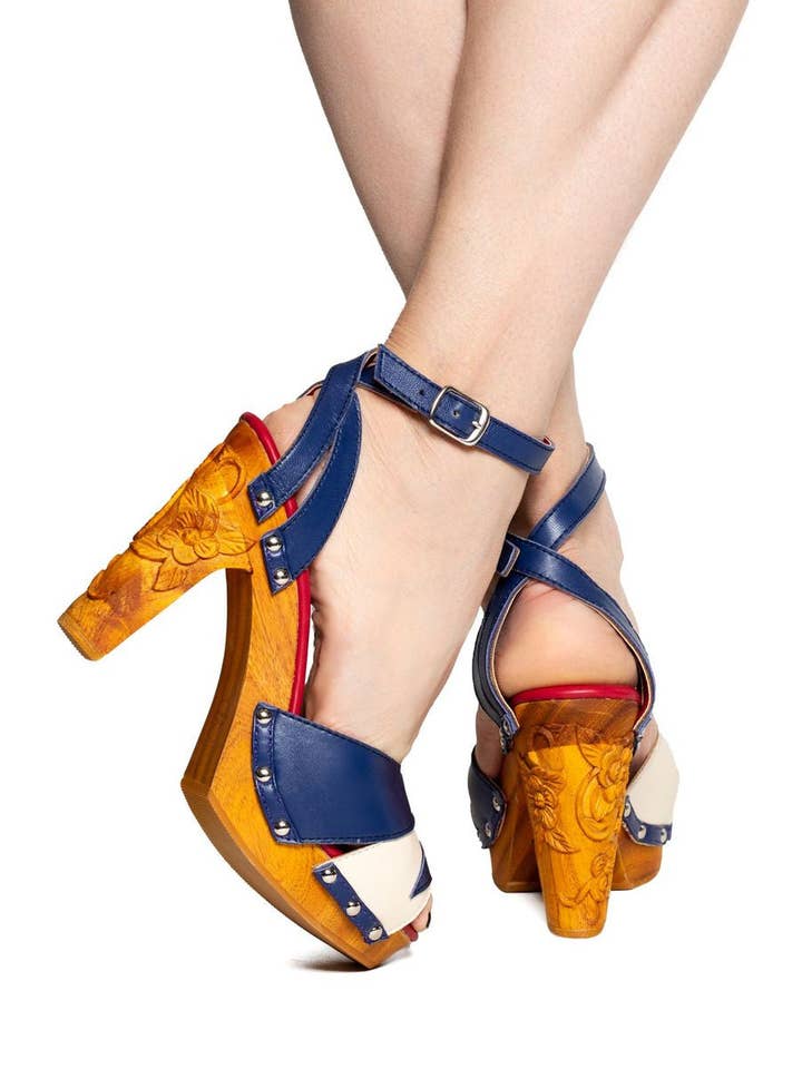 em promoção - a Flor de Cerejeira na Union Jack por atacado de Lucky Lou Shoes