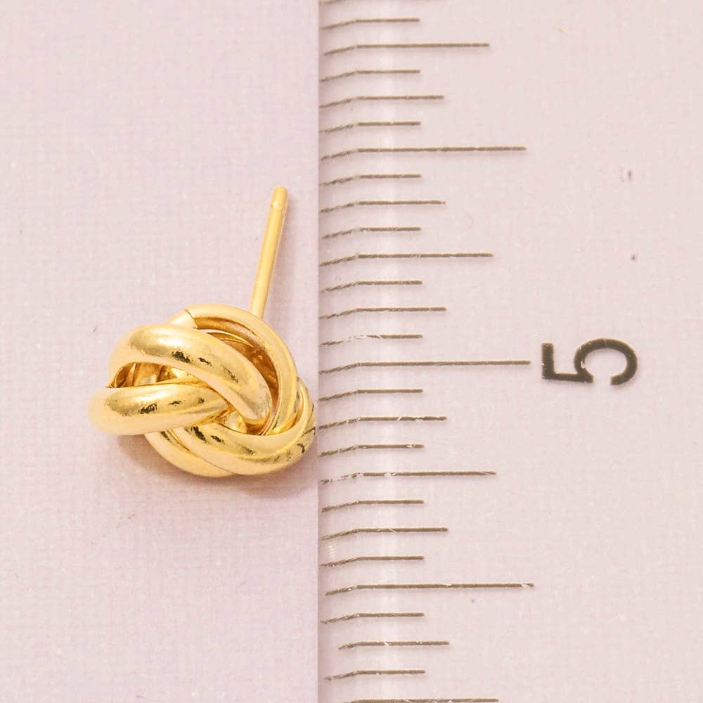 Fame Accessories - Wholesale Stud/Post Earrings - Metallic Knot Stud Earrings3