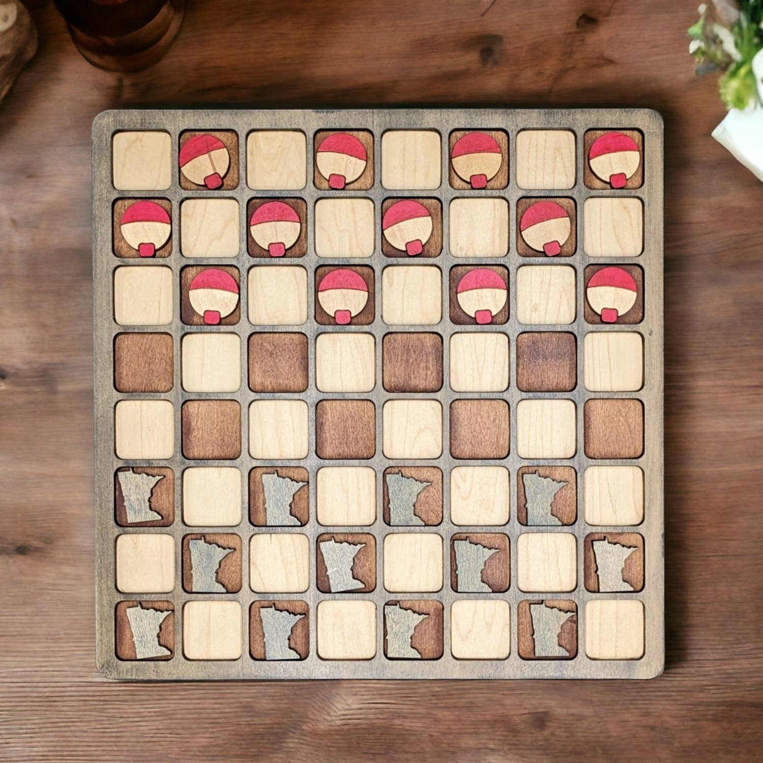 Woodsy Creative Co. - Wholesale Board Game - Wooden Checker Board Game1