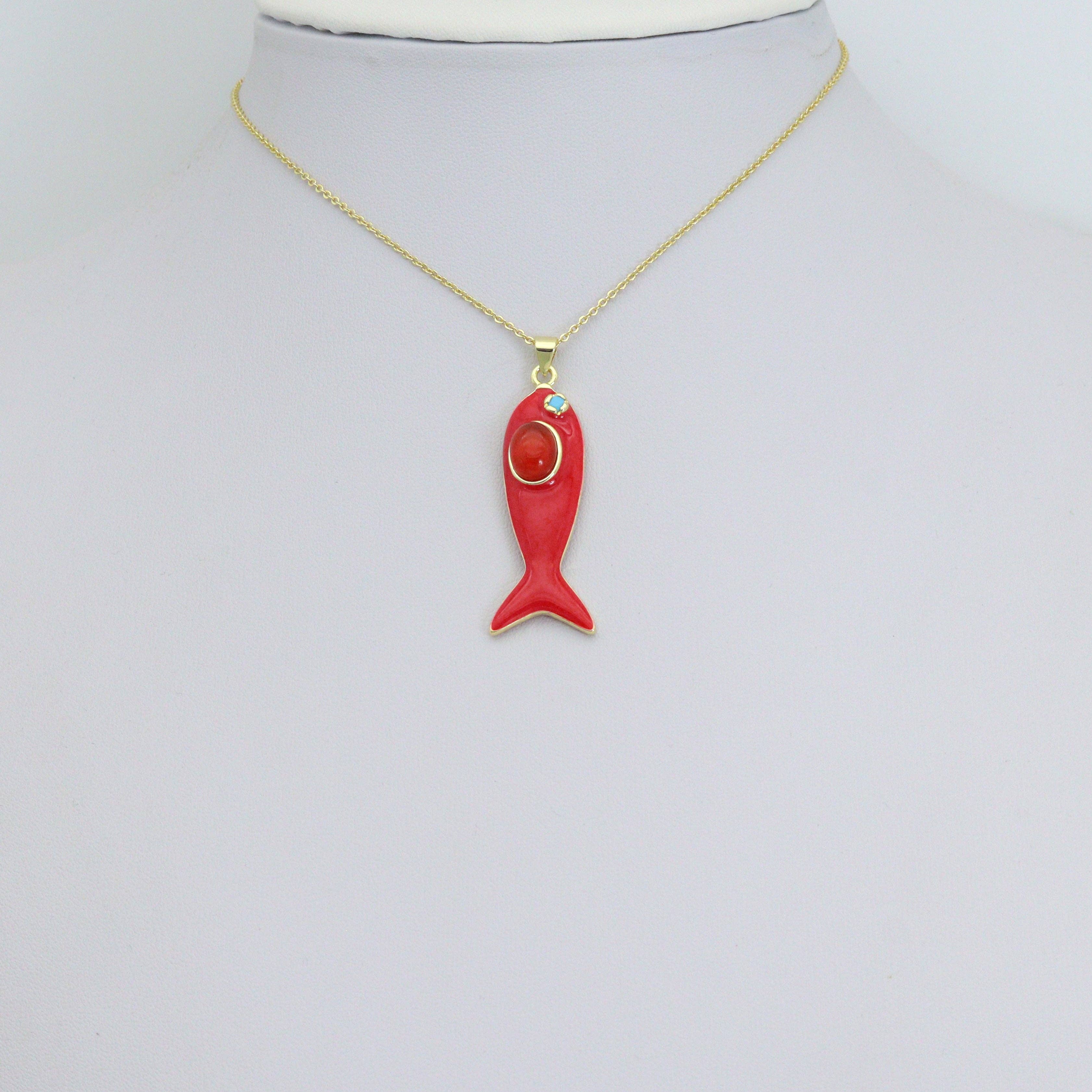 BestBeads&Beyond - Wholesale Individual charm/pendant - Colorful Enamel Fish Pedant For Necklace Bracelet Jewelry Making Supply, Fish Charm, Sku#LK12814