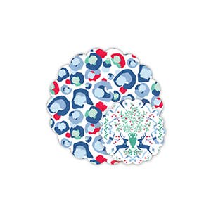 Ensemble de doilt Blue Peppermint Spot Cheetah pour la vente par RosanneBeck Collections