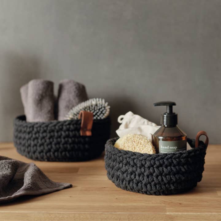 COTTON BASKETS Handmade Crochet (Sm & Med) *2-3MO Lead Time for wholesale by ASA Selection