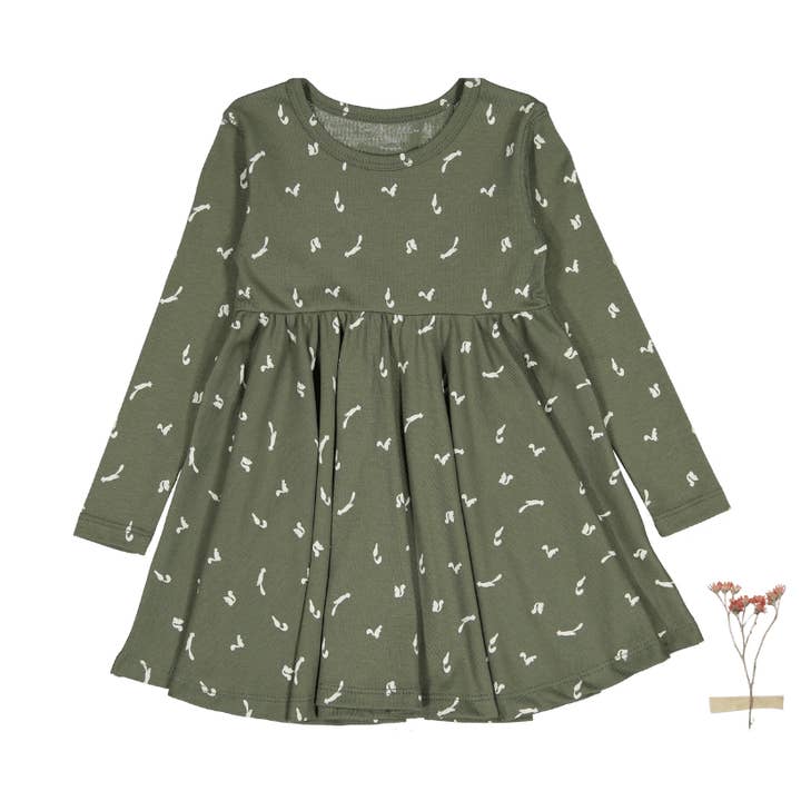 De jurk met lange mouwen met print - Squirrel voor wholesale door Lovely Littles
