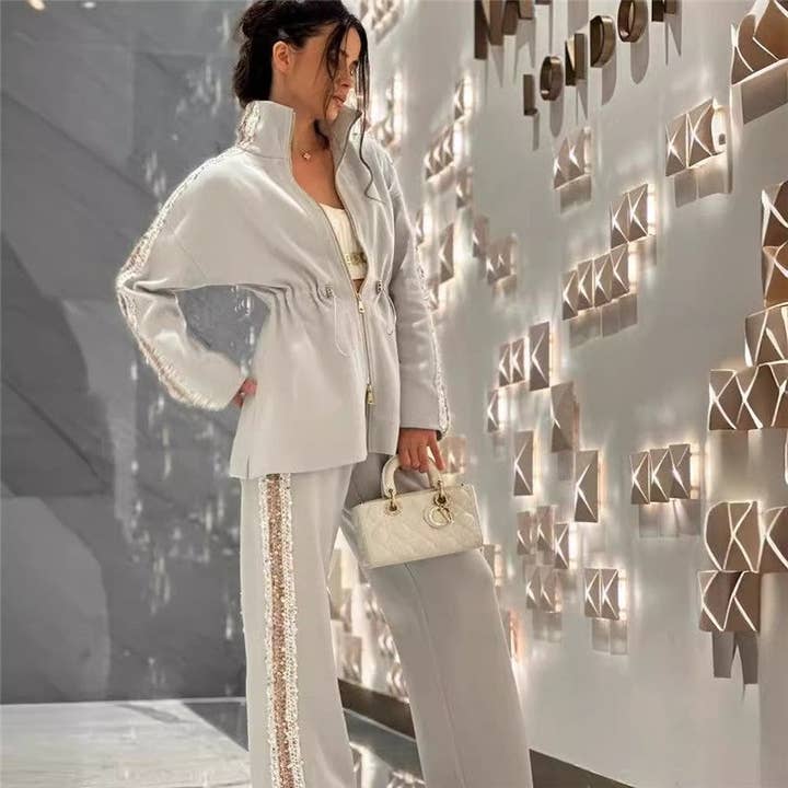 UZ Wholesale Store - Wholesale Top & Pant Set (NOT Loungewear) - Women's - Colorful Sequin Drawstring Top And Pants Set1