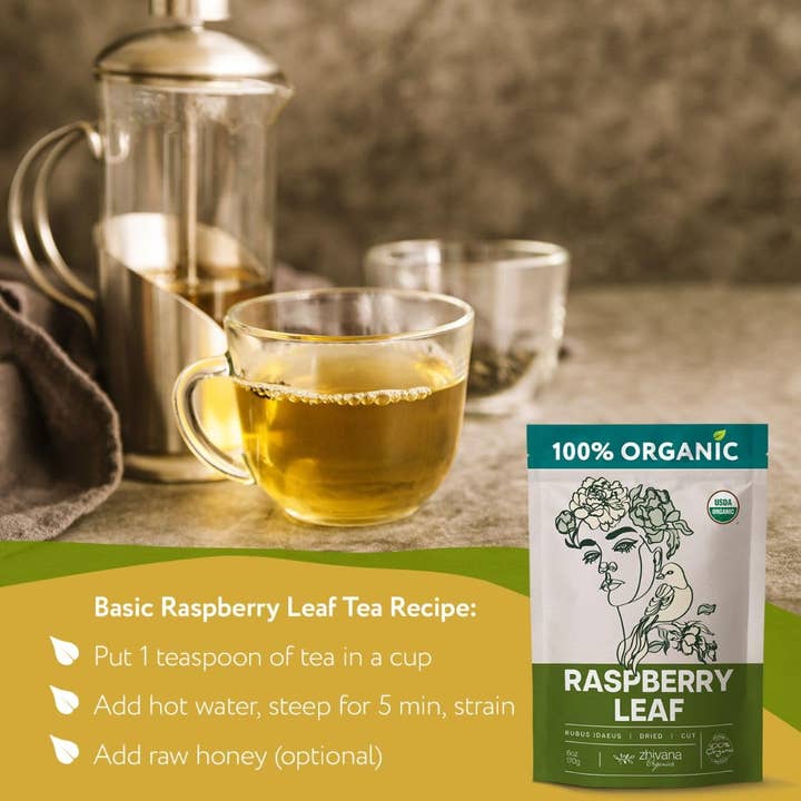 Zhivana Organics - Wholesale Health/Detox Tea - Organic Raspberry Leaf Tea Dried Cut & Sifted (PACK of 3) - 18 oz5