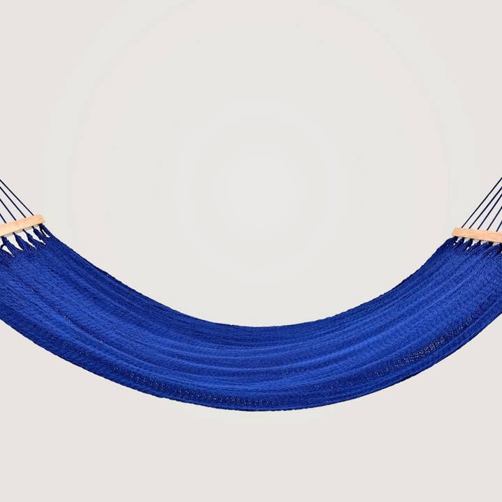 Koboltblå hängmatta i bomull (bar i trä) för wholesale av Artissanos