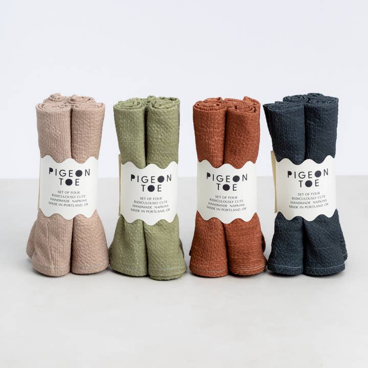 Bubble bomuldsservietter (sæt med 4) Håndlavet for engroshandel hos Pigeon Toe Ceramics & Home Textiles