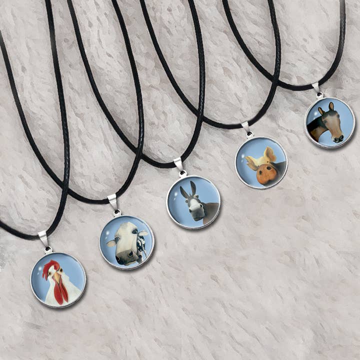 Farm Animal Selfie Pendant for wholesale by Tim Campbell Art