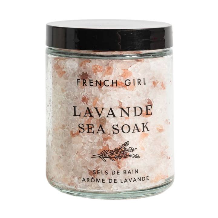 Sels de bain apaisants à la lavande biologique pour la vente par FRENCH GIRL