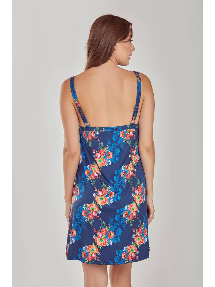 Blå Elsia Kvinders 1PC Blomstret Bred Strop Chemise/Kjole for engroshandel på Faire4