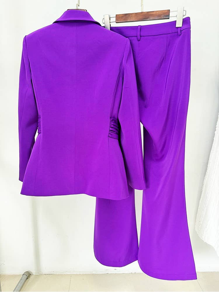 Productseeker - Wholesale Suit Set - Women's - SET103L Elegant Slim Fit Blazer & Pants Suit in Purple3