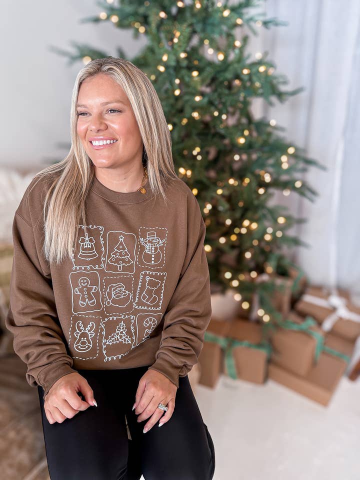 Gingerbread Sweatshirt for wholesale by Wicker Road Boutique
