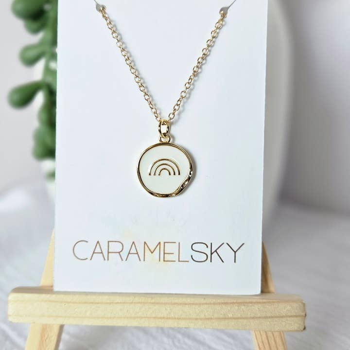 Caramel Sky - Wholesale Pendant/charm necklace - 18K Gold Plated Rainbow Pendant Necklace, Christian Jewelry3