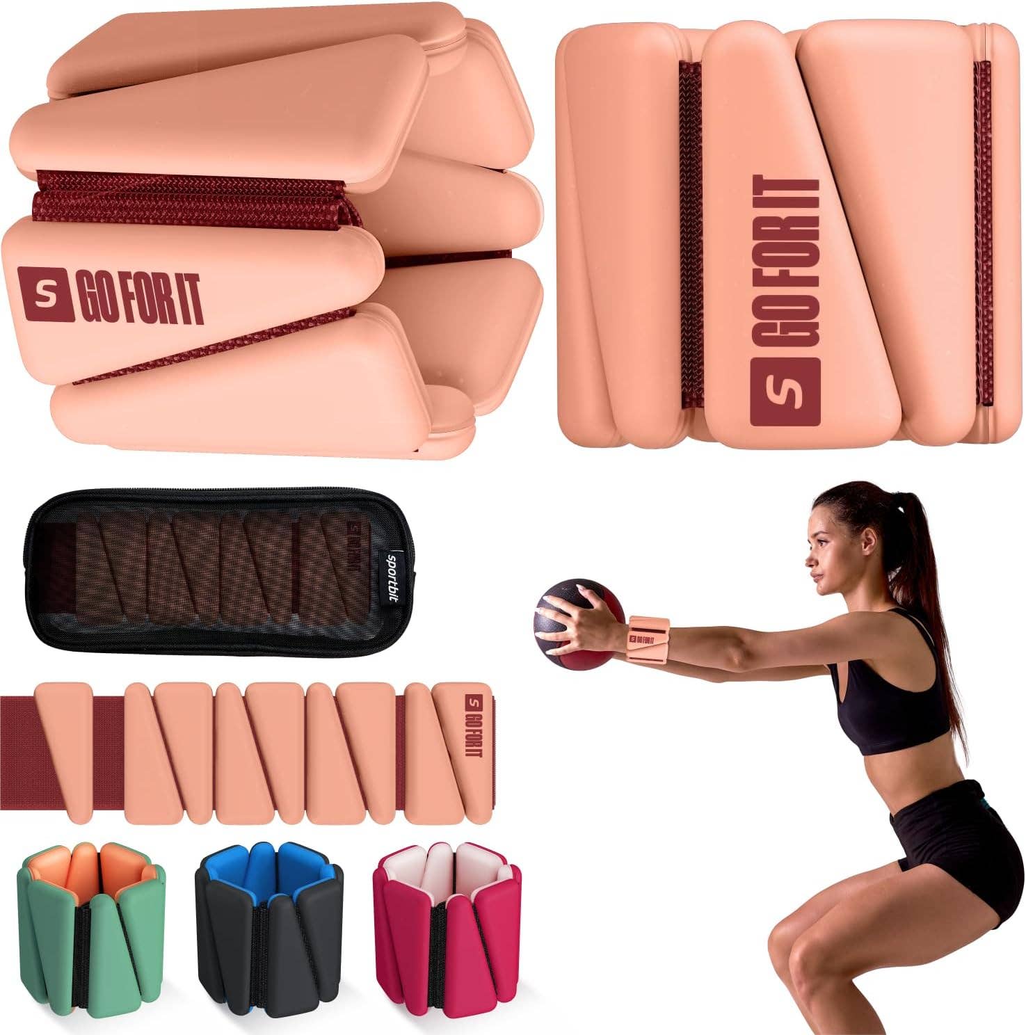 Sportbit - Wholesale Fitness Equipment - SPORTBIT Wrist and Ankle Weights for Women - Set of 2 (1lb Each) Wearable Ankle & Wrist Weights19