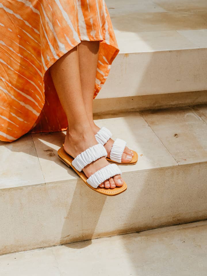 Pink Haley - Vente Sandales – femme - Sandales à talons en lin et cuir Loretta2