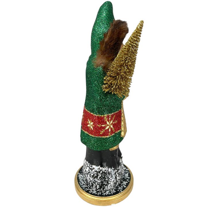 Pinnacle Peak Trading - Wholesale Christmas Decoration - Ino Schaller Forest Green Santa Large German Paper Mache