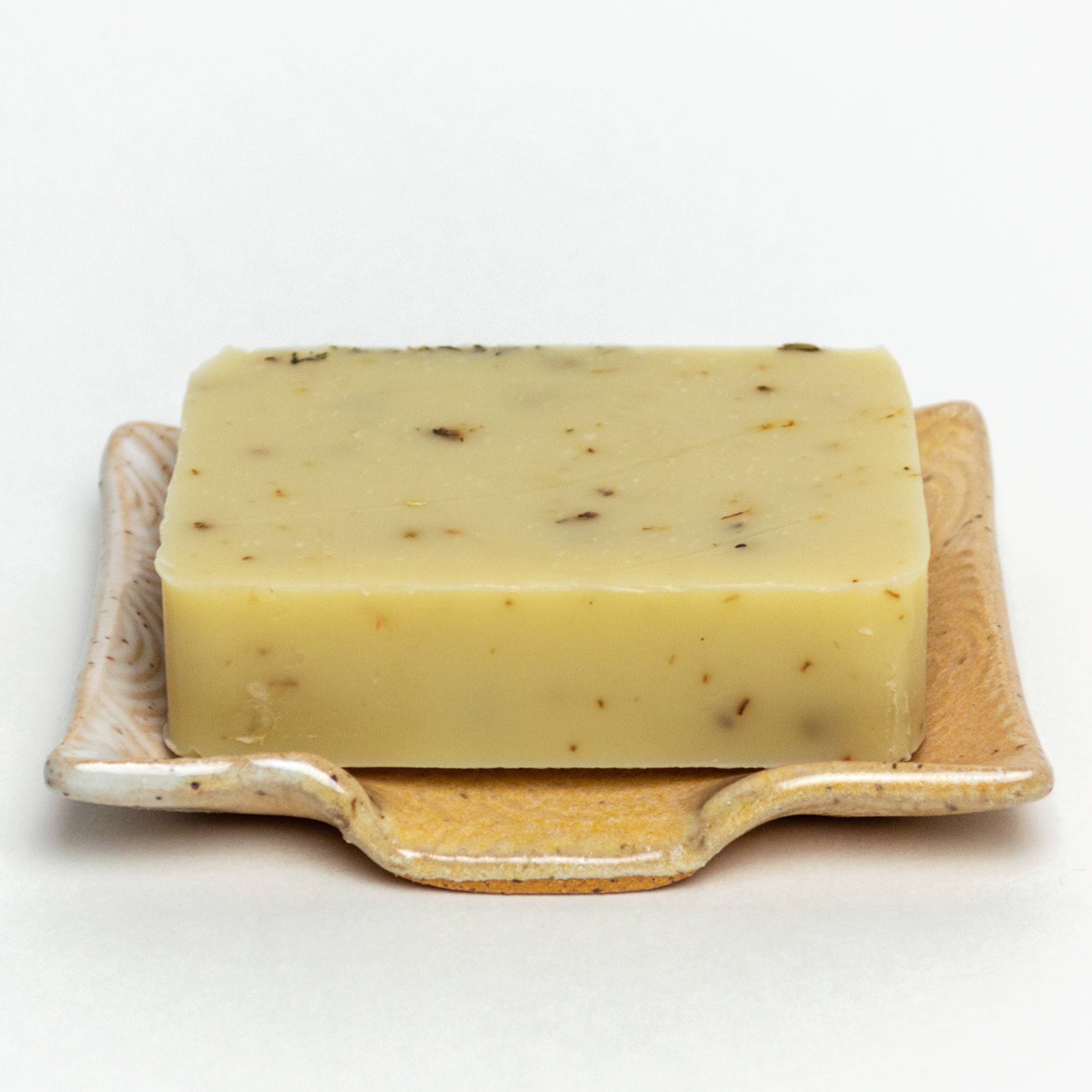 White Squirrel Clayworks - Venta al por mayor Platitos para jabón de baño - Jabonera de cerámica hecha a mano con estampado en espiral de melocotón y blanco1