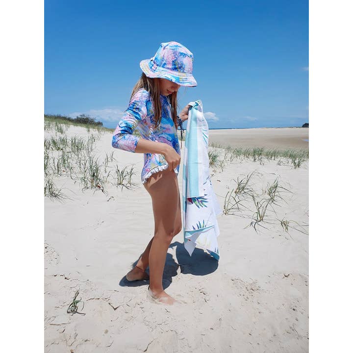 Tribe Tropical - Wholesale Sun hat – Kids - Wide Brim Swim Hat - Shelly Beach