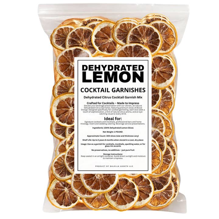 Speakeasy Premium Craft Cocktail Garnishes - Wholesale Dried/Dehydrated Fruit - 1 POUND – Dehydrated Lemon Slices (Approx. 300 Slices)8