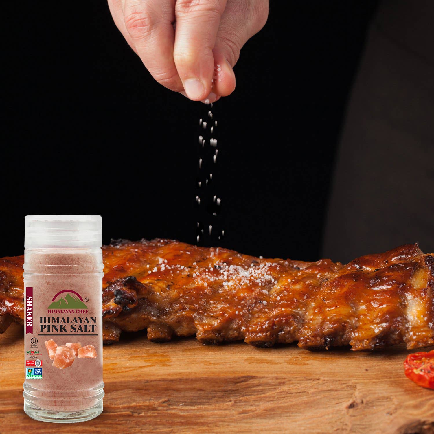 WBM LLC – Sal por atacado – Himalayan Chef Rosa Sal, Fino, Shaker de Vidro 3 em 1, 4.2 oz4
