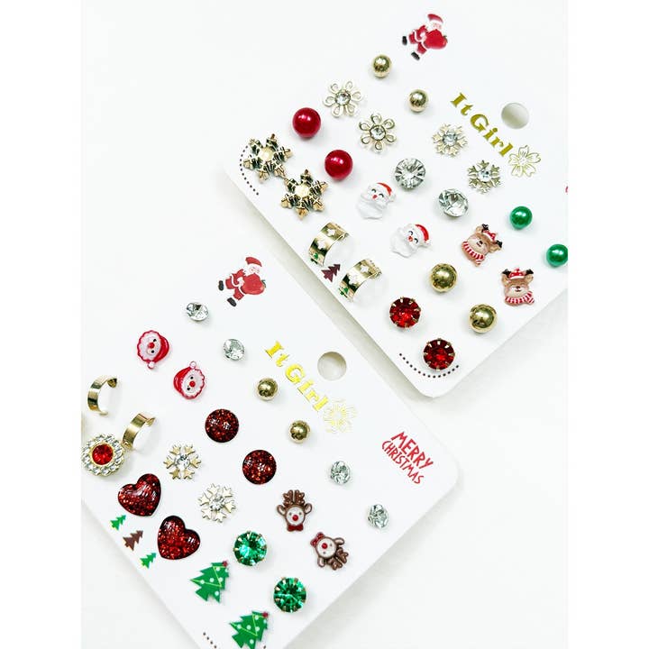 MIX COLOR Christmas Design Assorted Post Earrings for wholesale on Faire3