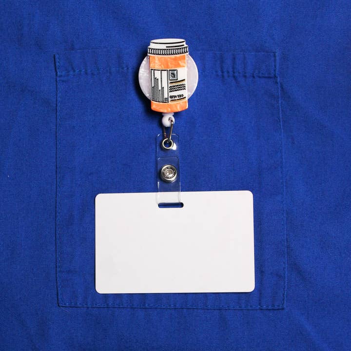 COLETTE BERNARD - Wholesale Badge Accessory - Unisex - Prescription Bottle Badge Reel